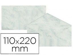 25 sobres 110x220mm. 90g/m² pergamino marmoleado gris